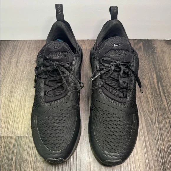 🔥Nike Air Max 270 Triple Black Breathable Mesh Men Athletic Sneakers Size 10.5 - Picture 5 of 12